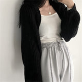 Cardigans Women's Batwing Long Sleeve Crop Top Loose Knitted Jacket shawl Femme Autumn Winter Knitwear-Outfit