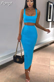 neon ribbed knitted women two piece matching co ord set crop top midi skirt sexy festival party 2023 summer
