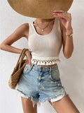 Fongt Spring And Summer New Products Repair The Hem Splicing Taway Design Vest Top
