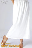 Women Half Slip Underskirt Summer Fall y2k Clothes Solid Color Elastic Waist Inner Lining Midi Skirt Long Underskirt for