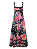 Fongt Southeast Asia New Small Flower Wave Sling Skirt High-End Temperament A-Line Dress-88166-Outfit