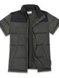 Unisex Winter Cotton Padded Puffer Vest Half Sleeve Down Jacket For Women Patchwork Short Sleeve Vest Autumn Spring