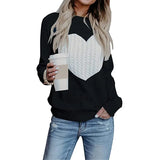 Fongt / Winter Women's Knit Sweater Plus Size Love Knit Long Sleeve Jumper Sweater