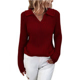 Fongt 2025 New Sweater Collar Collar Knitted Sweater Female