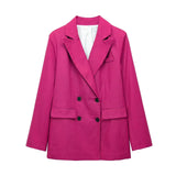 New Women's Double-Breasted Suit Jacket Straight Trousers 8194394 8003394-Outfit