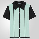 Fongt Men's New Summer Knits Colling Color Casual POLO Shirt Men's