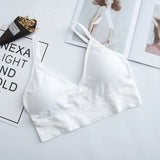Bralette Sexy Backless Bra Girls Padded Crop Top Black White Unlined Underwear Wireless Bras For Women Female