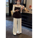 Fongt Simple High-End Small-Scale Shirt Sling Women 2025 Spring Wearing Casual Pants Fashion Two Sets