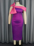 Fongt Sexy Elegant Dress Party Party Collar Bow High Waist Dress Dresses
