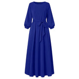 Party Sundress ZANZEA Vintage Summer 3/4 Sleeve Solid Dress Women Spring Vestidos Casual Maxi Long