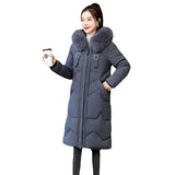 Medium And Long Cotton-Padded Clothes Female 2024 Winter Dress New Large Size Down Cotton Clothes Women's Fat Mm Loose Show Thin Cotton-Padded Jacket And Fat-Outfit