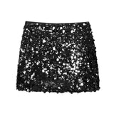 Fongt Women's Autumn And Winter Temperament Light Fashion New Party Squin Mini Skirt