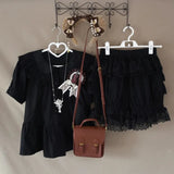 Lolita Safety Shorts Pink Girl Kawaii Lace Ruffle Cotton Underwear Tiered Pumpkin Short Pants Victorian Gothic JK Bloomers-Outfit