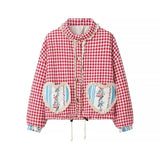 Fongt Women's New Lattice Cotton Clothes Printed Cotton Clothes 2256