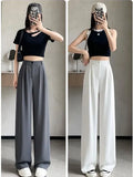 Fongt Suit Pants Hanging Woman Summer Small High-Grade Ice Silk Impenetrable Narrow Version Of Casual Straight Pants