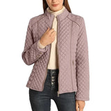 Fongt And Winter Women's Standing Collar Lightweight Quilt Cotton Suit Plus Cushion Zipper Coat MG569