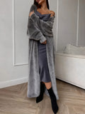 Fongt Of Stingy White Knitted Shirts Up Jacket Women Autumn And Winter Loose Fluffy Long Open Shirt