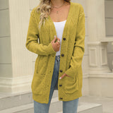 Fongt Long Coat Women's Long Dress Long Female Solid Color Mah-Button Cardigan Long-Sleeved British Style