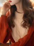 Fongt Year's Popular Color Round-Neck Sweater Women Winter Han Wear A Small Knitted Shirt Lazy Style Good-Looking Top