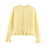 Fongt Autumn New Temperament Round Neck Simple Stacked Knitted Coat 2756114
