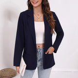 Fongt Wish Spring And Autumn Fashion Splicing Collar Repair Cardigan Temperament Blazer