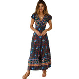 Fongt Summer Leisure Hot Holiday Printing Dress Sexy Long Dress Women's Dress
