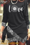 Women Print Slim Mini Dress Casual Spring Summer Round Neck Irregular Dress Elegant Lady Long Sleeve Party Vestidos
