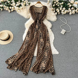 Fongt Goddess Temperament Square Sleeveless Jumpsuit Summer New Collection Skinny Loose Broad Leg Trousers