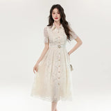 Fongt Dress 2025 Explosion New High-End Embroidery Long-Term Collection Waist Thin Dress