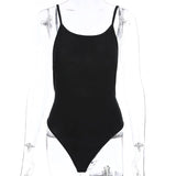 Sexy Strap Backless Bodycon Bodysuit Women Black Knitted Beachwear Bodysuits 2021 Summer Rompers Womens Jumpsuit