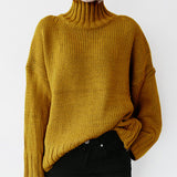 Fongt Autumn And Winter New High Collar Long Sleeve Solid Color Knit Jumper Sweater Women's