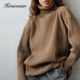 Soft Cashmere Sweater Women Elegant Thick Turtle Neck Warm Female Knitted Pullovers Casual Basic Knitwear