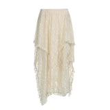 Fongt Trend Lace Irregular Dress With Pure Half-Dress Summer Thin Dress