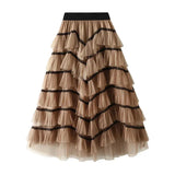 Solid Tulle Layered Maxi Skirt-Outfit