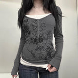 Fongt Prints Two Basic Long-Sleeved Hottie Bottom T-Shirt Top 2025 New Batch