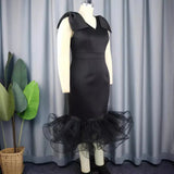 Fongt New V-Neck Sleeveless Bow Dress Designer Mesh Dress Dresses Dresses