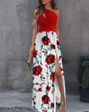 Slant Shoulder Hollow-out Elegant Other Commuter Gradient Color High Long