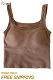 Women Summer Ladies Tops High Elasticity Minimalist Solid Cropped Backless Slim Elegant Popular College Korean