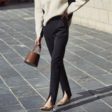 Ladies Black Pencil split Casual