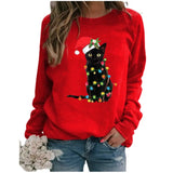 Long Sleeve O-Neck Loose Hoodie Fashion Ladies
