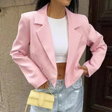 Pink Cropped Blazer-Outfit