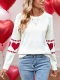 Fongt And Winter New Sweater Women's Long-Sleeved Elbow Love Collar Collar Knitted Shirt