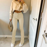 Color High-waist Slim Fit Fashion Lady Elastic