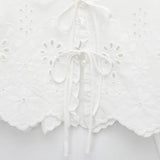 Fongt Homemade New Women's Classic Fashion Shang Hollow Embroidered Cotton Top 1268146