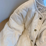 Fongt Sense Lints Spliced Broken Flower Lingge Cotton Coat Women's New Relaxed Leisure Cotton Coat In Winter
