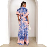 Fongt Collar Lotus Side Top High Waist Three-Dimensional Skirt Half Dress Suit Woman