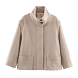 Fongt Women's 2025 Explosion ZA Loose-Fitting Velvet Effect Jacket Jacket