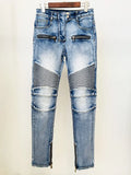 STREET Newest 2023 Fashion Designer Pants Women Elastic Denim Classic Motorcycle Biker