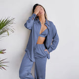 Women Turn Down Collar Pajama