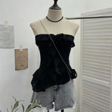 Fongt Shooting Wasteland Wind Thoracic Thoracic Do Old Hole Irregular Lotus Leaf Side Vest Millennial Babes Sleeveless Top 9228